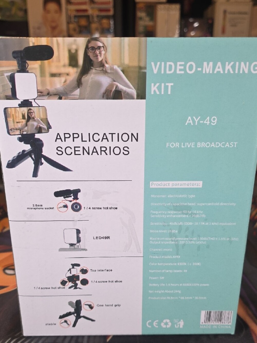 AY-49 Video-Making Kit – White Portable Phone Rig - Picture 2 of 2